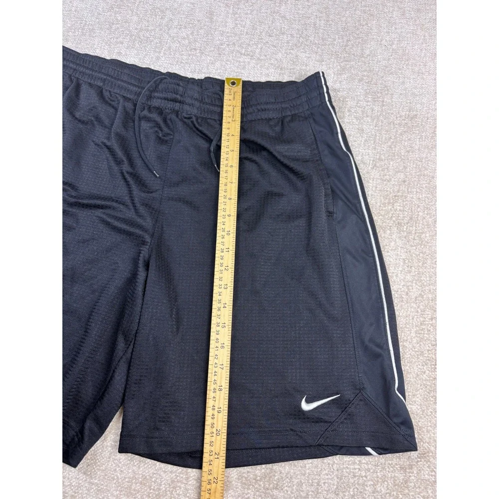 Nike Mens XL Black Mesh Athletic Basketball Shorts Side Stripe Drawstring